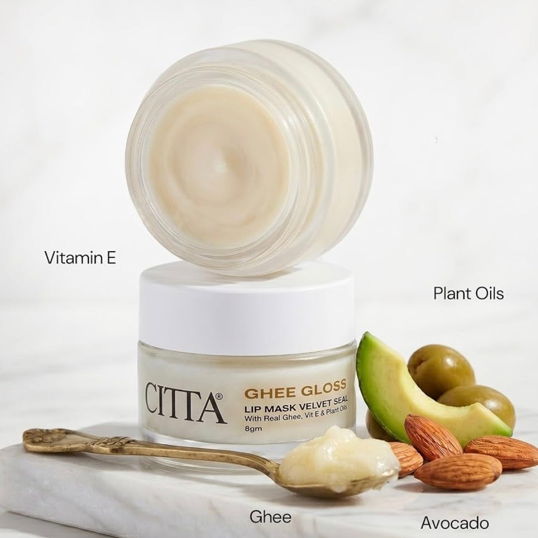 CITTA Ghee Gloss Lip Mask Velvet Balm | 8 gm