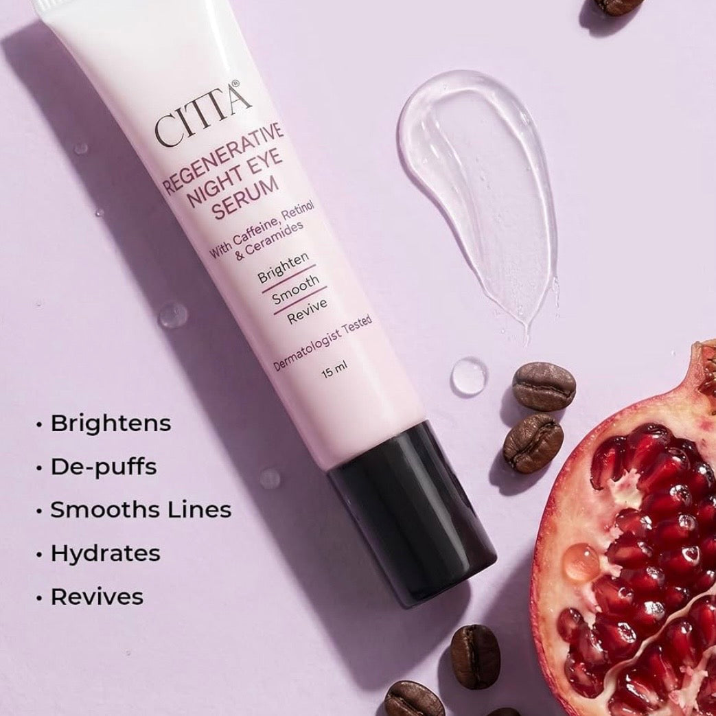 CITTA Regenerative Night Eye Serum (Caffeine, Retinol & Ceramides) | 15 ml