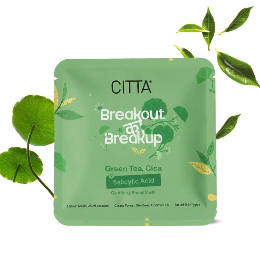 CITTA Breakout Ka Breakup Sheet Mask (Green Tea, Cica & Salicylic Acid)