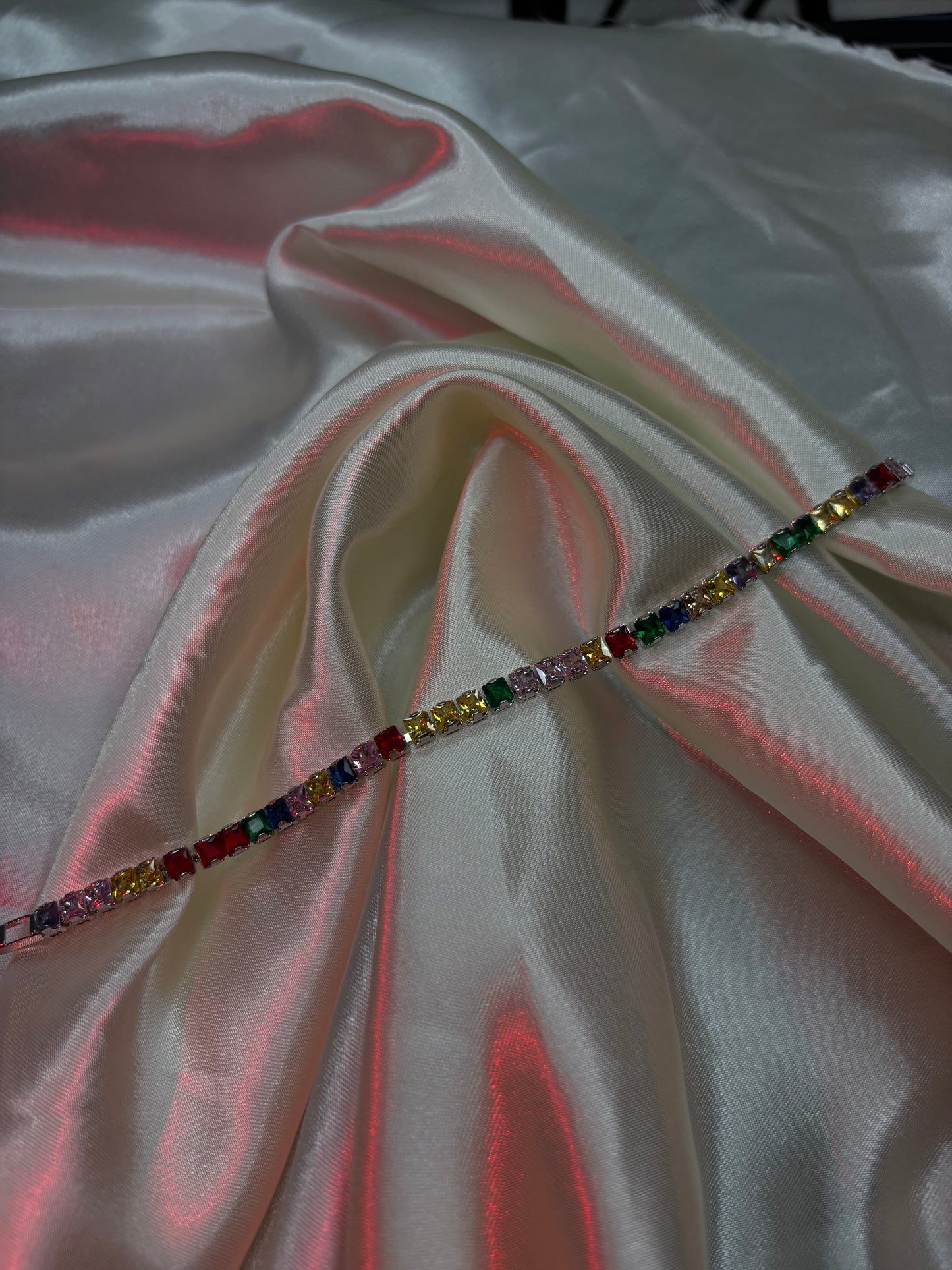 Rainbow Spectrum Baguette Bar Bracelet