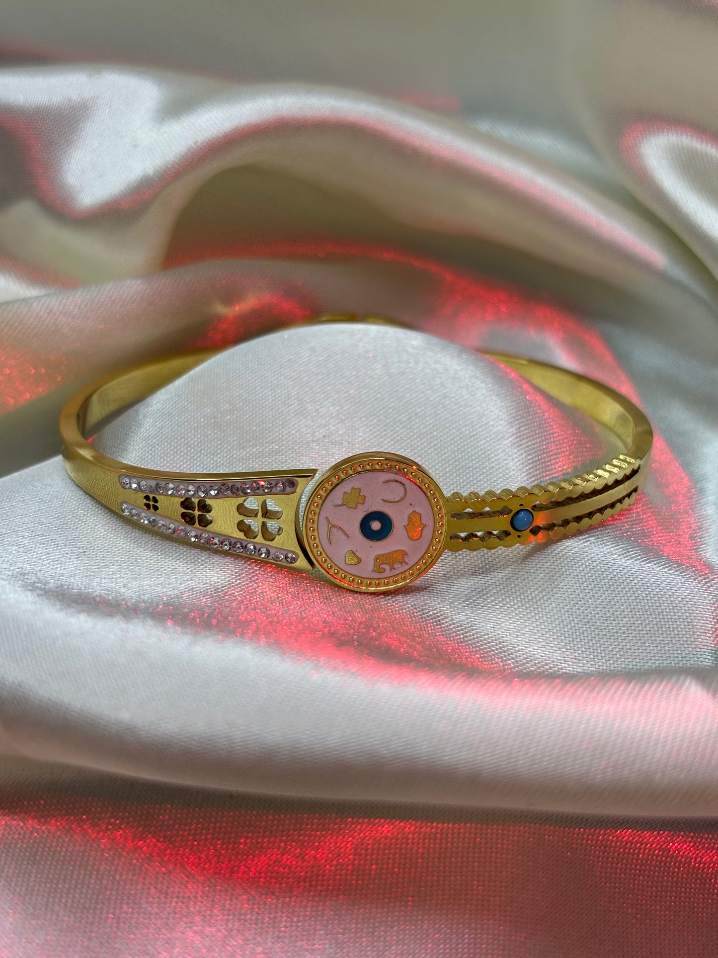 Pastel Enamel Protective Evil Eye Bangle
