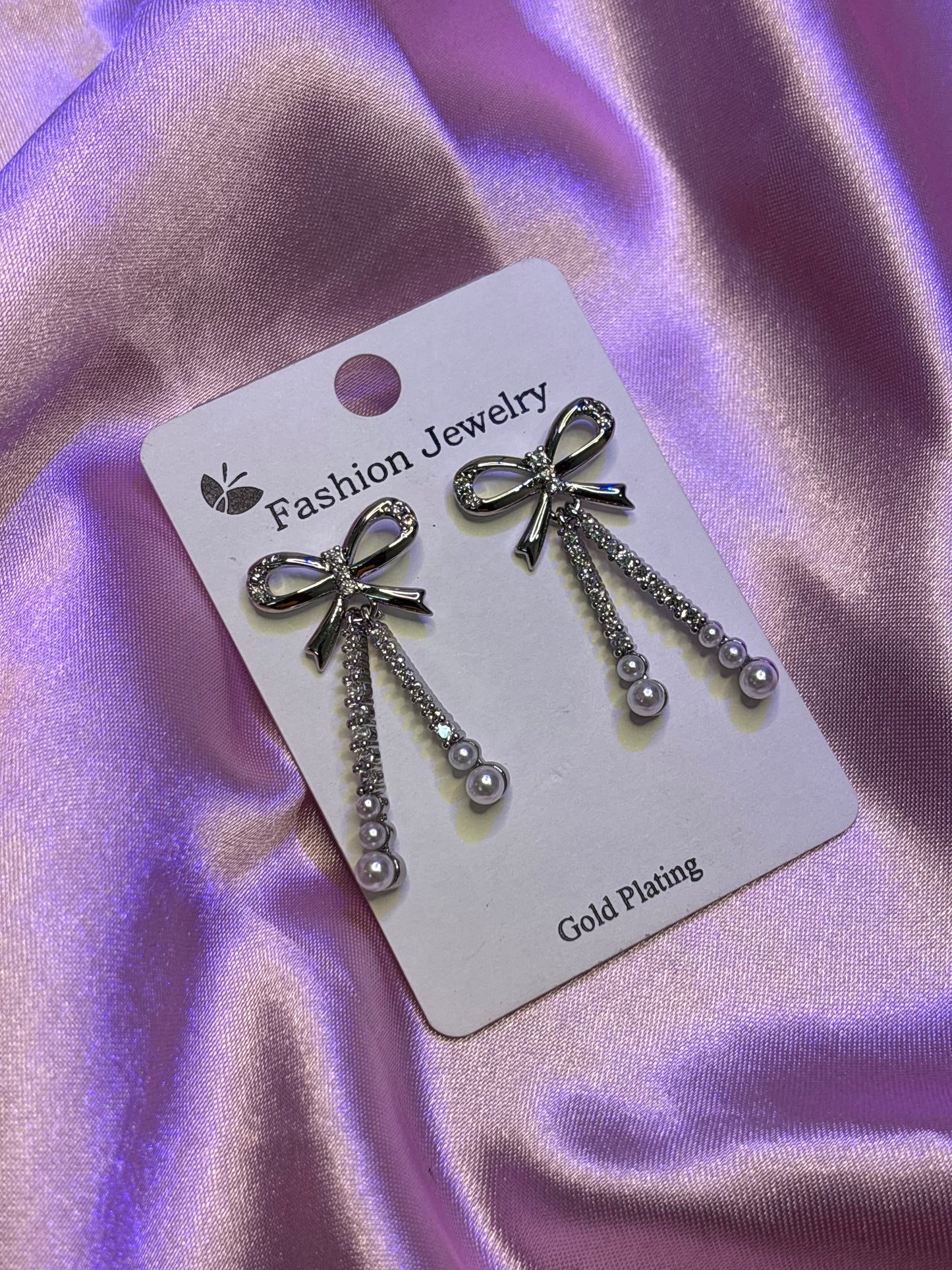Romantic Ribbon Knot Long Dangle Earrings