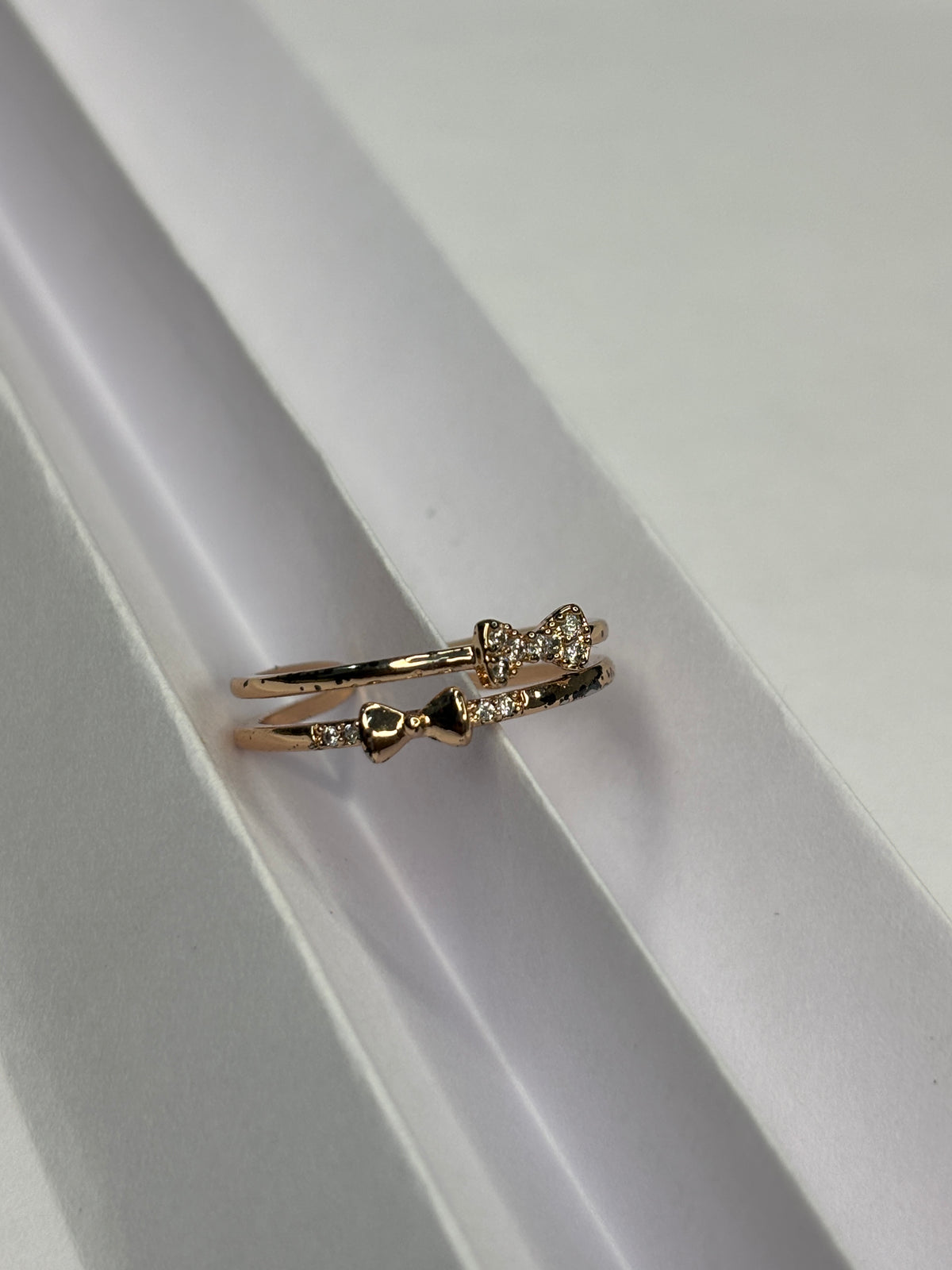 Modern Double Chevron Wishbone Ring