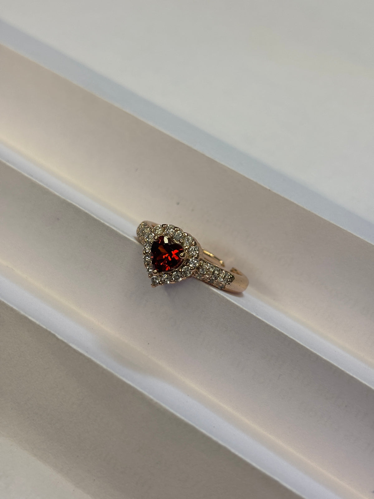 Garnet Ember Pavé Accent Ring