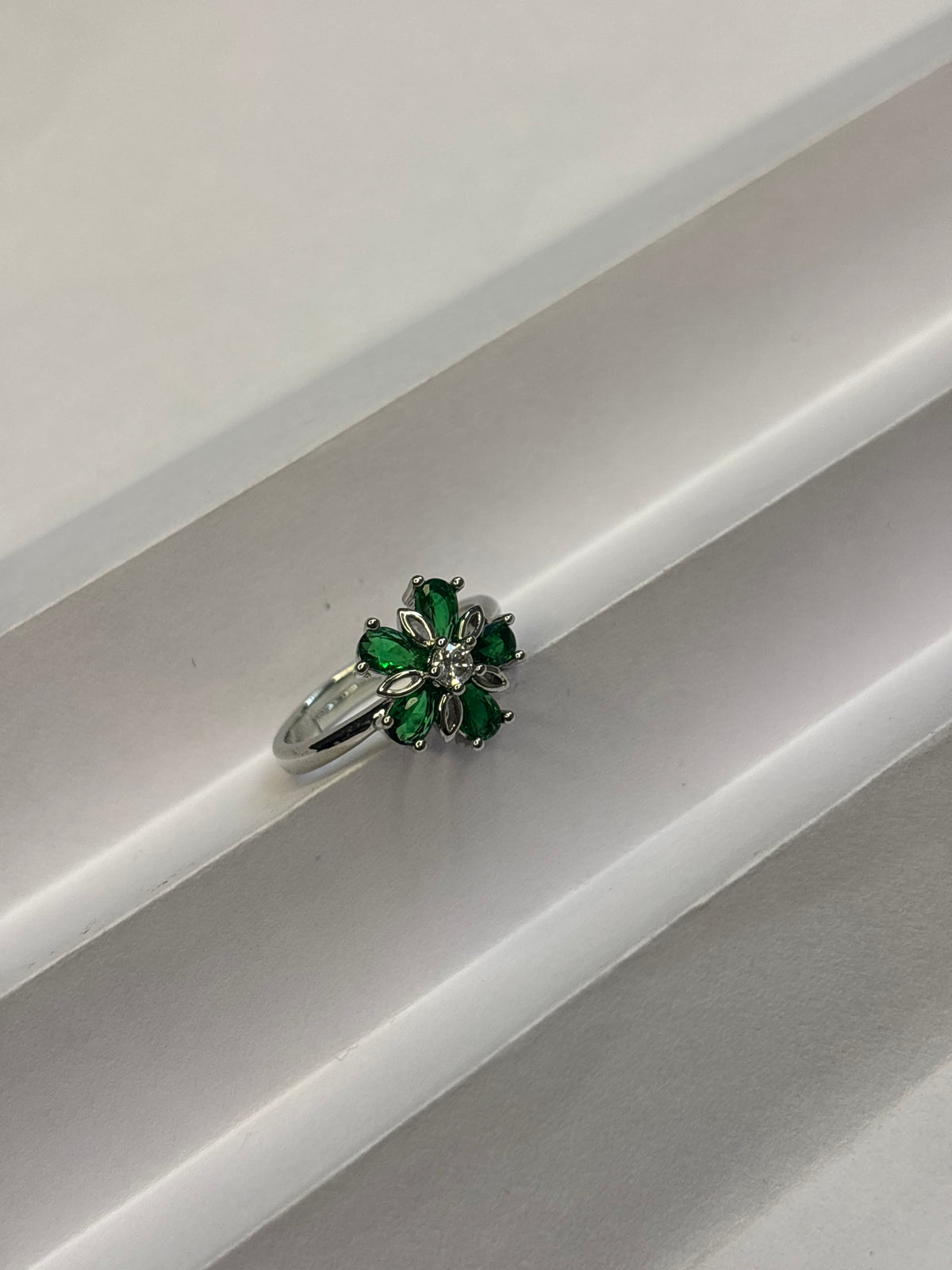 Mint Floral Marquise Cluster Ring