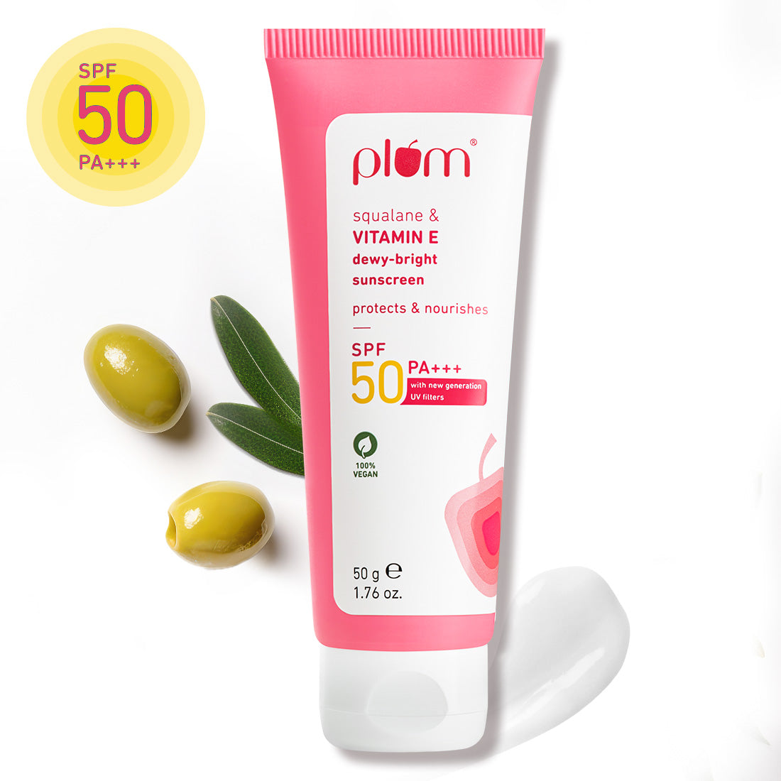 Plum Squalane & Vitamin E Dewy-Bright Sunscreen SPF 50 PA+++