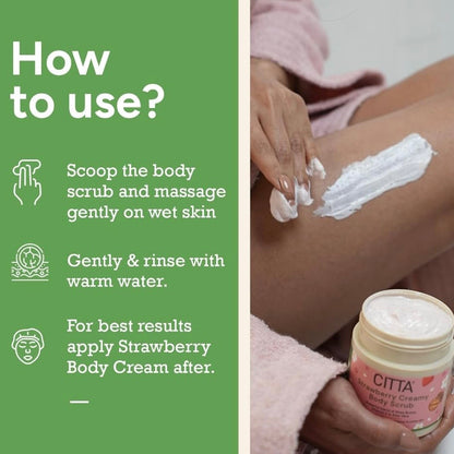CITTA Strawberry Creamy Body Scrub | 100gm