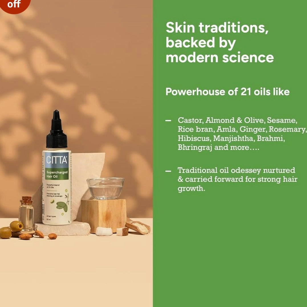 CITTA Supercharged Hair Oil | 50 ml