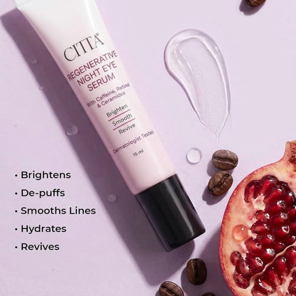 CITTA Regenerative Night Eye Serum (Caffeine, Retinol & Ceramides) | 15 ml
