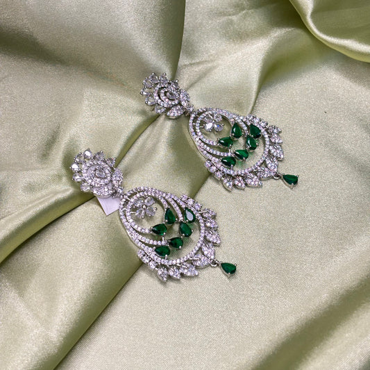 Mint Floral Chandelier Earrings