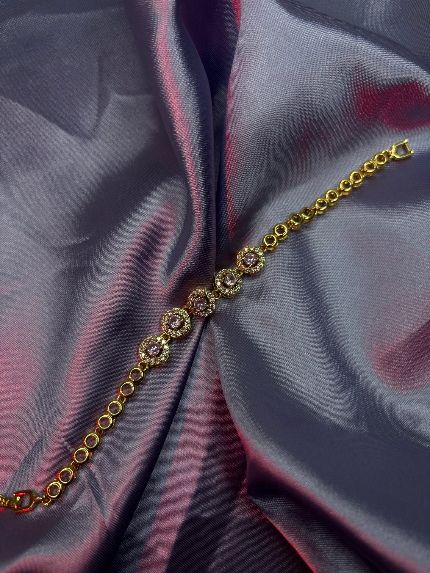 Gold-Toned Beaded Station Link Bracelet