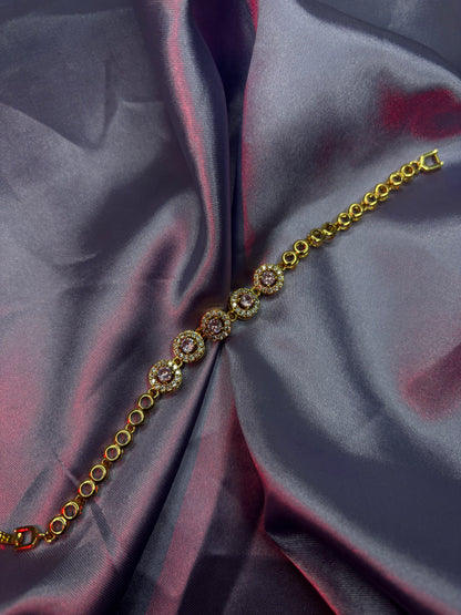 Gold-Toned Beaded Station Link Bracelet