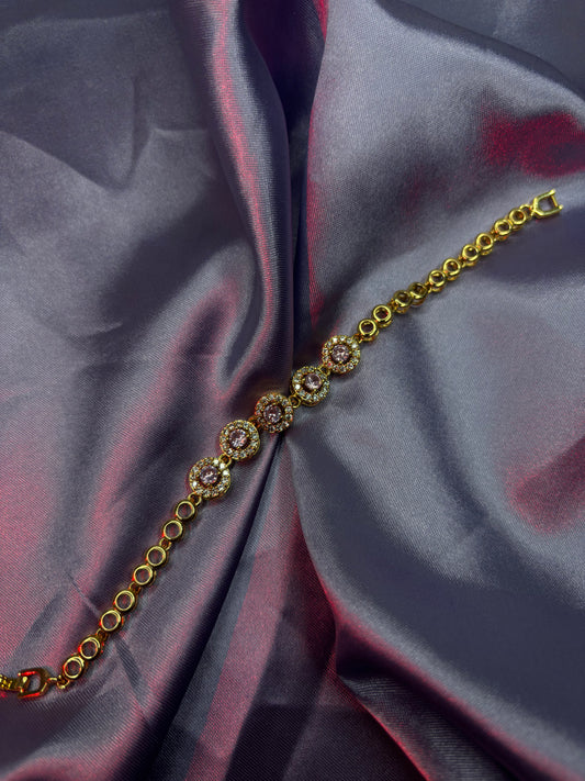 Gold-Toned Beaded Station Link Bracelet