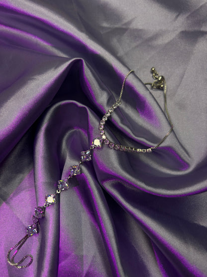 Crystal Cascade Adjustable Slider Bracelet