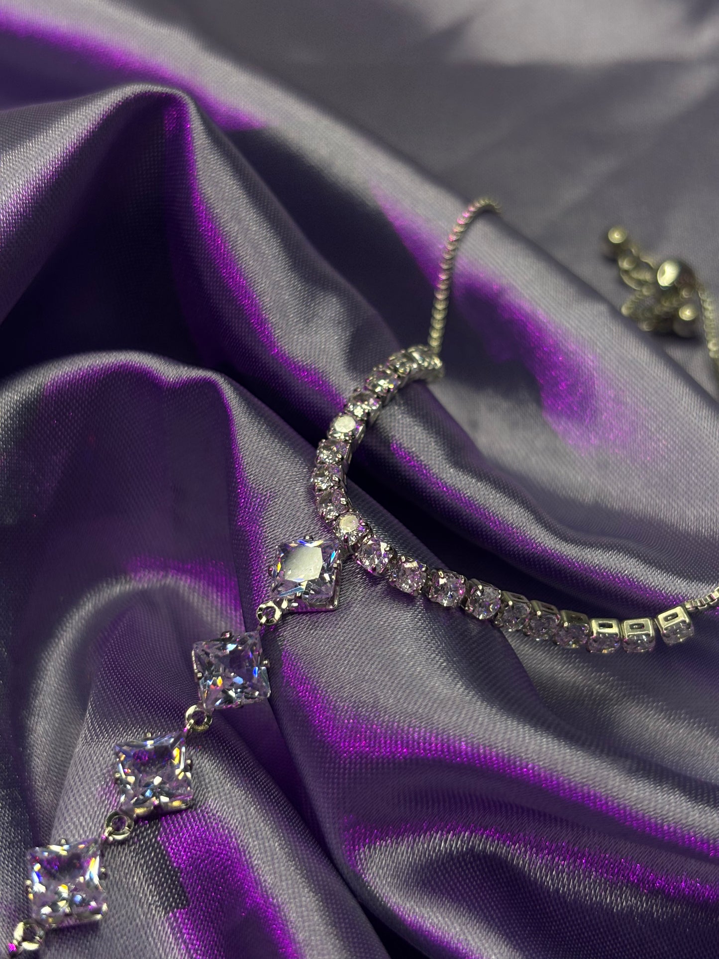 Crystal Cascade Adjustable Slider Bracelet