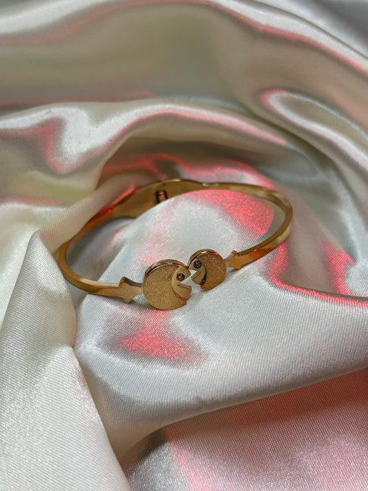 Twin Hearts Open-Cuff Bangle