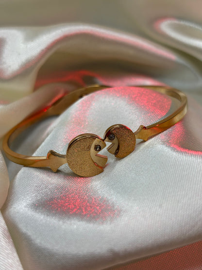 Twin Hearts Open-Cuff Bangle