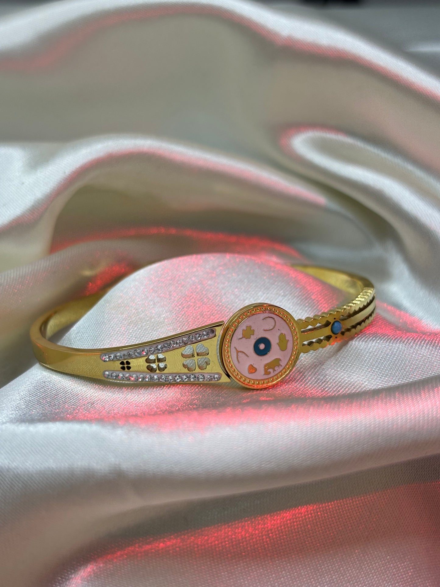 Pastel Enamel Protective Evil Eye Bangle