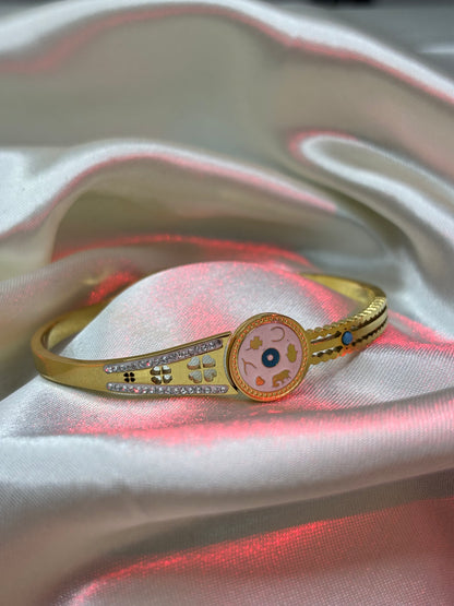 Pastel Enamel Protective Evil Eye Bangle