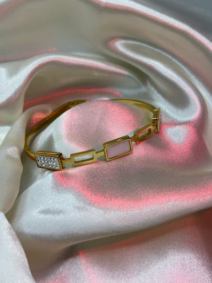 Mother-of-Pearl Inlay Bar Bangle