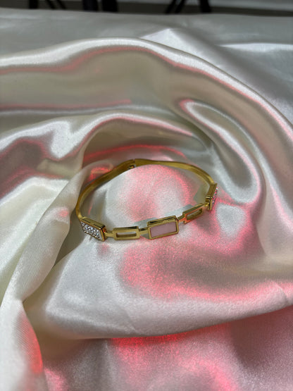 Mother-of-Pearl Inlay Bar Bangle
