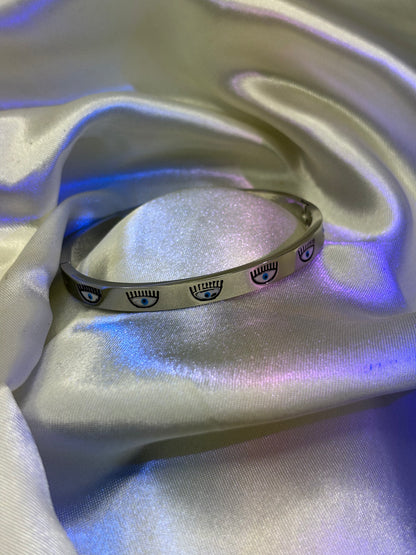 Segmented Luminous Stone Link Bangle