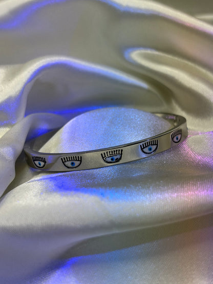 Segmented Luminous Stone Link Bangle
