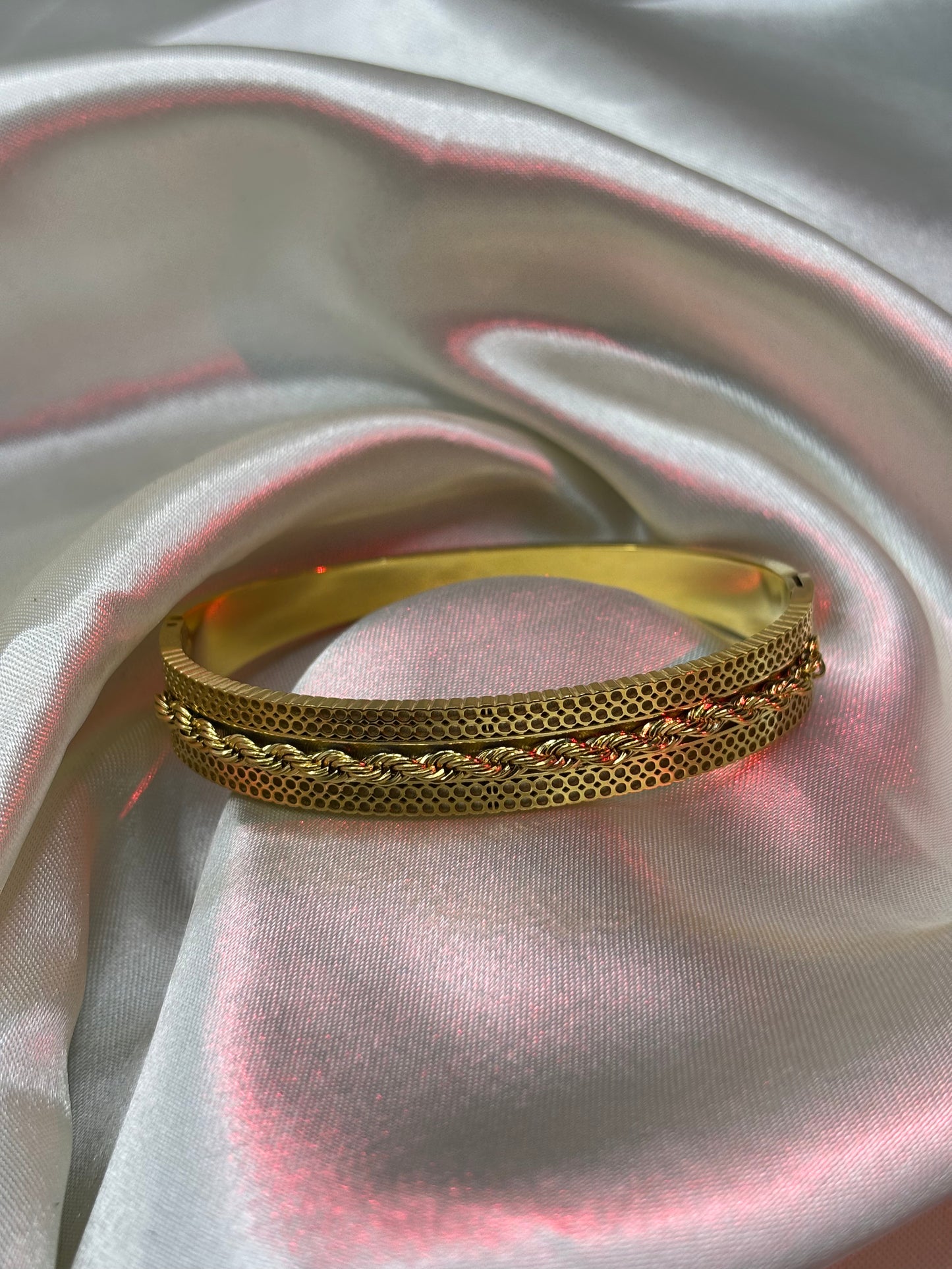 Braided Rope Chevron Textured Bangle