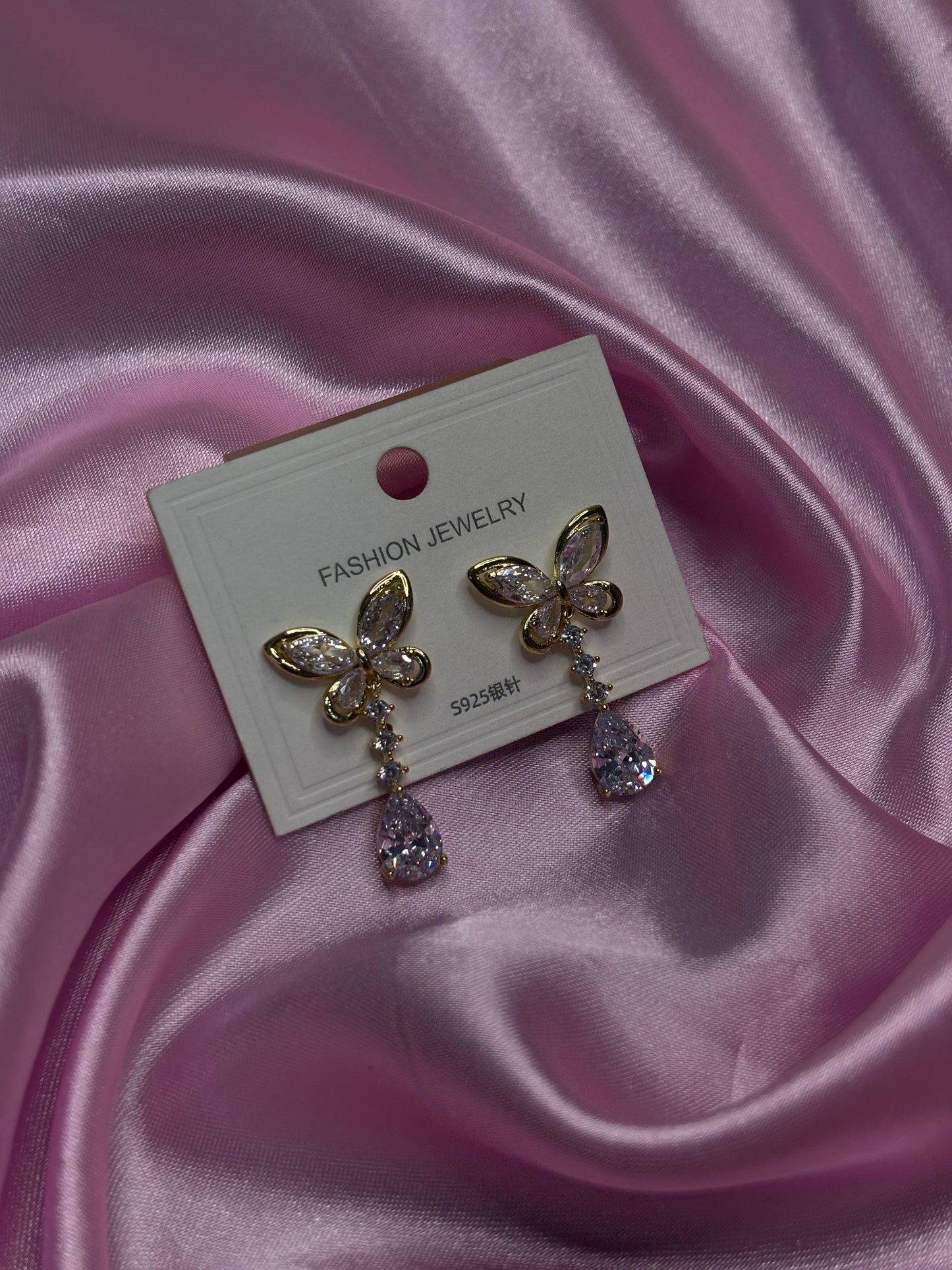Triple Butterfly Drop Dangle Earrings
