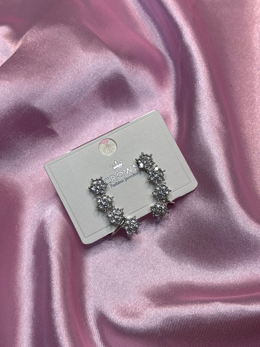 Dual-Bar Industrial Huggie Drop Earrings