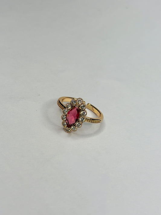 Crown Crest Ruby Cluster Ring
