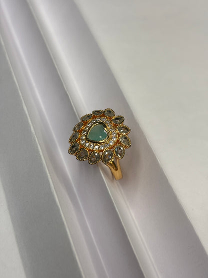 Antique Emerald Mandala Ring