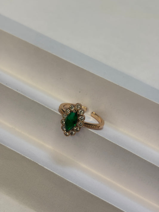 Marquise Forest Crystal Solitaire Ring