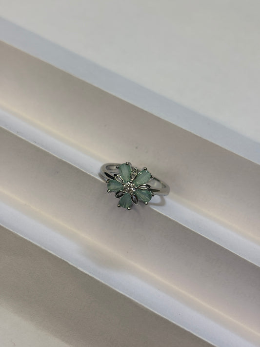 Mint Flourish Filigree Cluster Ring