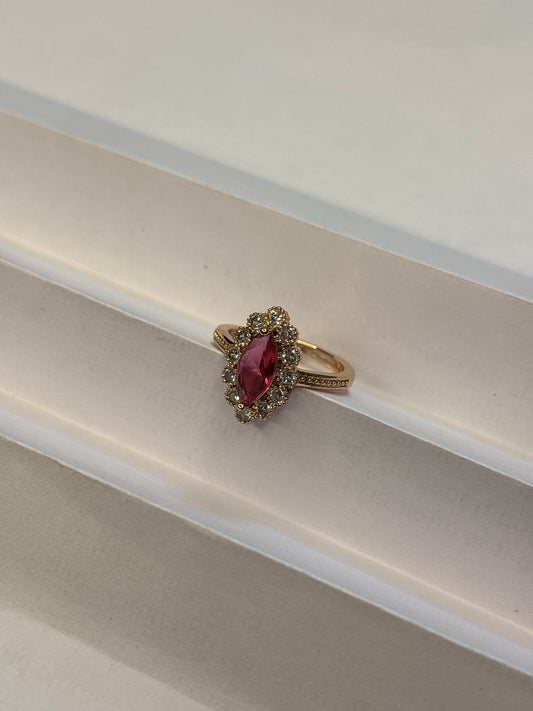 Peach Blossom Dainty Crystal Ring
