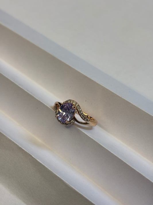 Violet Teardrop Bypass Ring