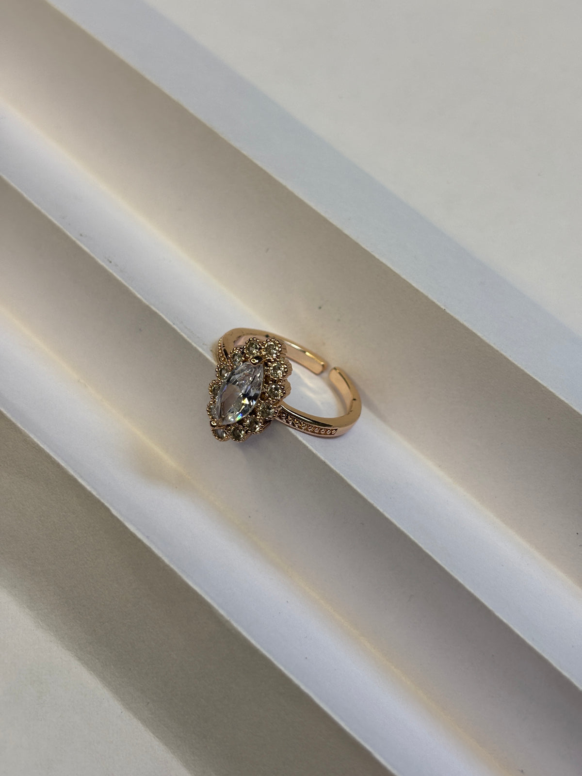 Textured Golden Knot Halo Ring