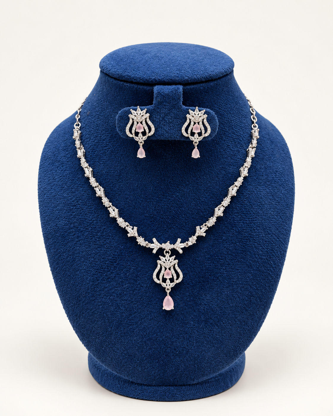 Ornate Scroll Pendant Necklace Set with Earrings