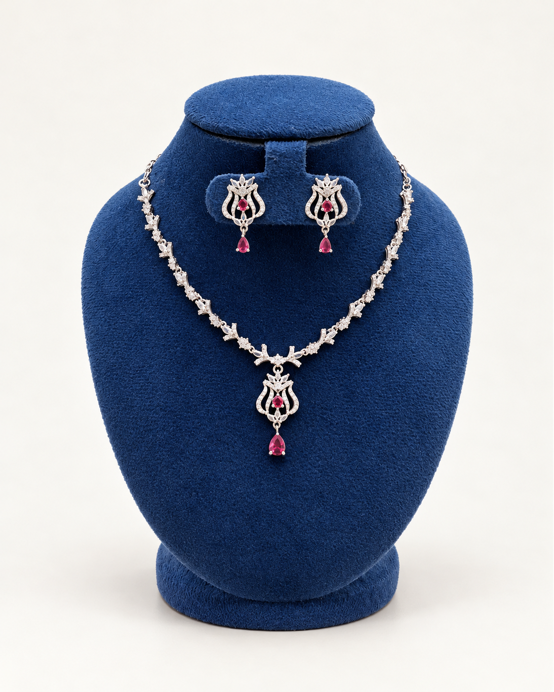 Ornate Scroll Pendant Necklace Set with Earrings