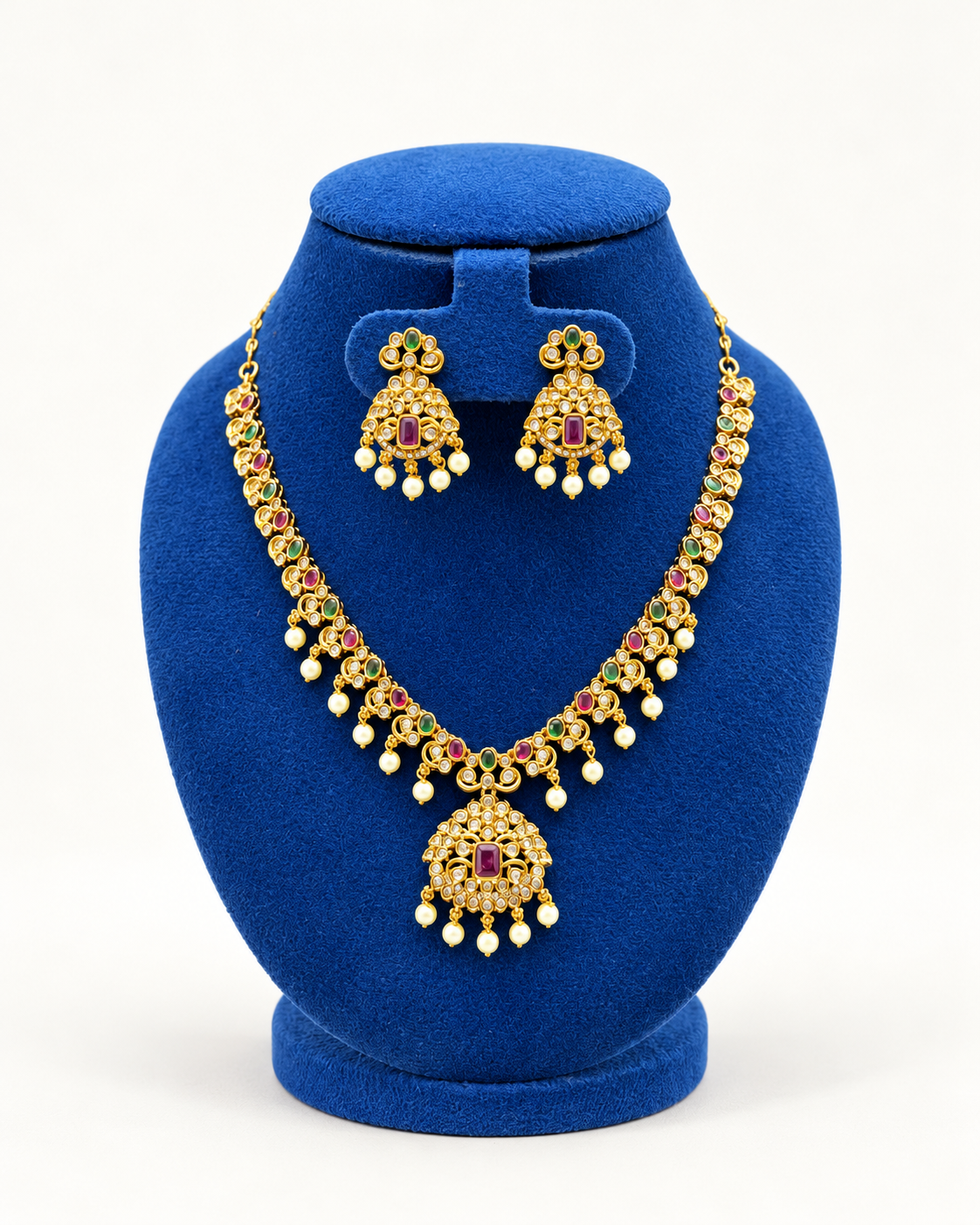 Floral Beaded Fringe Necklace