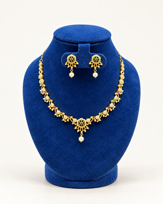 Mango Link Statement Necklace Set with Earrings